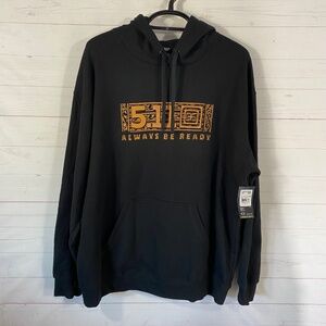 5.11 Mens Country Lodge Legacy Hoodie 2XL Black Front Graphic 'Always Be Ready'